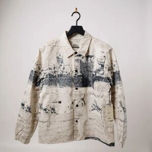 Students Golf White Abstract Print Jacket Men's Medium Streetwear Cotton Twill